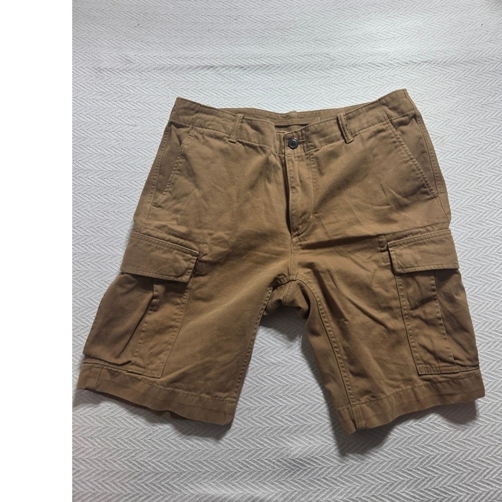 Lands' End Mens Cargo Shorts Brown 100% Cotton 38" Waist Utility Pockets